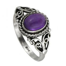 I-be, Amethyst lila Edelstein Ring 925 Sterling Silber 100312/5x7 OS 