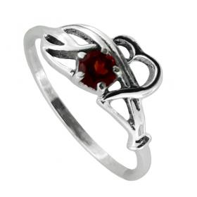 I-be, Granat Edelstein Ring 925 Sterling Silber 102125  heart 