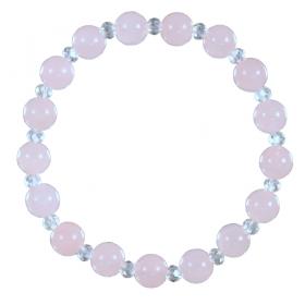I-be, Rosenquarz, Bergkristall Edelstein Armband, 50532107-8 Stretch 