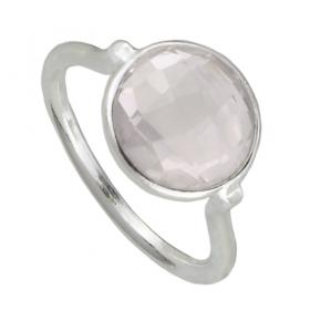 I-be, Rosenquarz Edelstein Ring 925 Sterling Silber 105321/11 55 (17,5) US 7