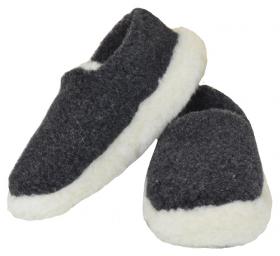 SamWo, 100% reine Schafwolle Hausschuhe Wollhausschuhe Fußwärmer Hüttenschuhe, SWHG sw 45-46