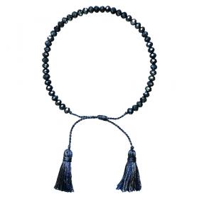 I-be, Schwarzes Spinell Armband Ø 5 mm, individuell verstellbar, 506605 