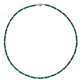 I-be, Smaragd-Quarz Edelstein Collier/ Kette, 925 Sterling Silber Karabinerverschluss, im Geschenketui 4449 