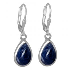 I-be, Sodalit Edelstein Ohrringe Tropfen 925 Silber, Länge 3 cm im Geschenketui, 396414 k KB 