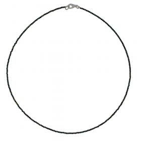 I-be, Schwarzes Spinell Collier/ Kette Rainbow Ø 2 mm, 925 Sterling Silber Karabinerverschluss, Länge 45 cm im Geschenketui 446602/gr/45 