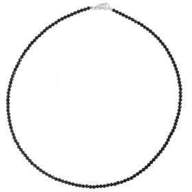 I-be, Schwarzes Spinell Collier/ Kette tiefschwarz Ø 3 mm, 925 Sterling Silber Karabinerverschluss, Länge 45 cm im Geschenketui 446603/black/45 