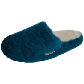 SamWo, Schafwoll-Wohlfühl-Hausschuhe/Pantoffeln,weiche rutschfeste Sohle,100% Schafwolle 39-40 | petrol