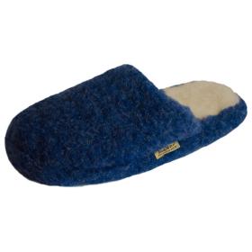 SamWo, Schafwoll-Wohlfühl-Hausschuhe/Pantoffeln,weiche rutschfeste Sohle,100% Schafwolle, SWH 47-48 blau 47-48 | dunkelblau
