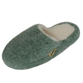 SamWo, Schafwoll-Wohlfühl-Hausschuhe/Pantoffeln,weiche rutschfeste Sohle,100% Schafwoll, SWH 37-38 grü 37-38 | grün