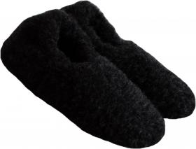 SamWo, 100% reine Schafwolle Hausschuhe Wollhausschuhe Fußwärmer Hüttenschuhe, SWHG Perfect schwarz 39-40