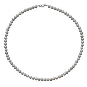 I-be,Süsswasserperlen Collier/ Kette Ø 5 mm, 925 Silber Karabinerverschluss, als Geschenk, 446805/KI225 