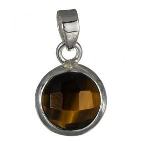 I-be, Tigerauge Edelstein Anhänger facettiert, 925 Silber, im Geschenketui, 207121/10 