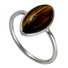 I-be, Tigerauge Edelstein Ring 925 Sterling Silber 1071 Narvette 