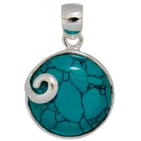 I-be, Türkis Edelstein Anhänger 925 Silber, Länge 2,8 cm im Geschenketui, 207411S 