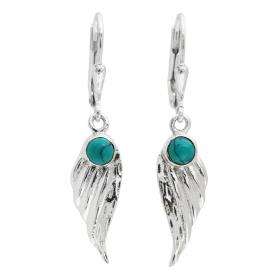 I-be, Engel-Flügel Ohrringe Edelstein Türkis, 925 Silber, Länge 3,8 cm im Geschenketui, I-be, Engel-Flügel Ohrringe Edelstein Türkis, 925 Silber, Länge 3,8 cm im Geschenketui, 391174 Flügel 