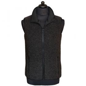 SamWo, Schafwollweste premium aus 100% Merinowolle mit Stehkragen, SWW Premium Schwarz | S